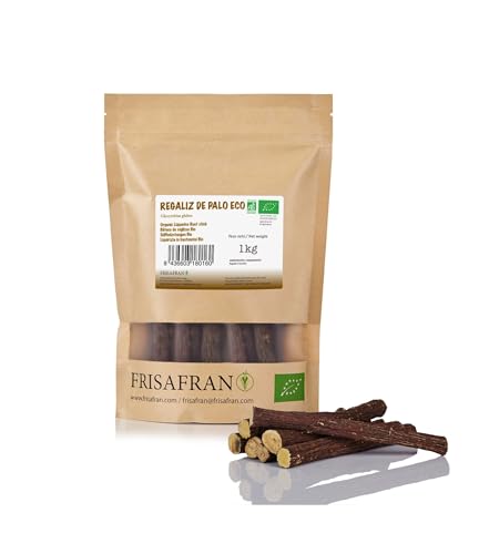 FRISAFRAN | Bio süßholzwurzel stangen | licorice | Trockene Lakritzstange Süßholzstangen | 1kg | Lakritz | Lakritz Salzig | süßholz | Lakritze Geschenkset | süßholz zum kauen | Lakritze Ohne Zucker von FRISAFRAN