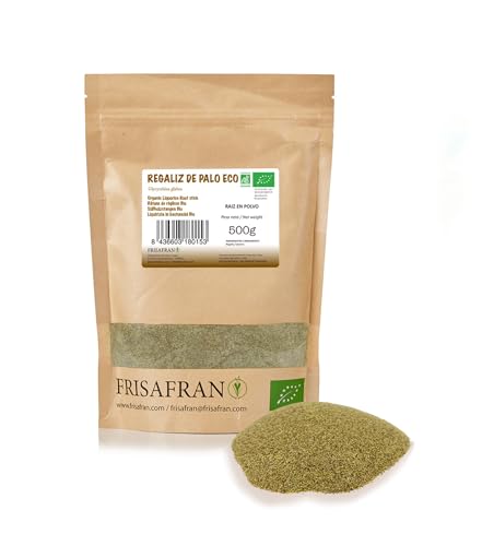 FRISAFRAN | BIO Süßholzwurzel gemahlen | 500g | Gemahlene Süßholzwurzel | süßholzstangen pulverisiert | Lakritz Pulver | Lakritzwurzel | Licorice Root | geschnitten | Lakritze Pulver | Lakrids Pulver von FRISAFRAN
