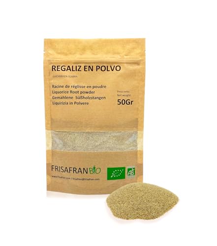 FRISAFRAN | BIO Süßholzwurzel gemahlen | 50g | Gemahlene Süßholzwurzel | süßholzstangen pulverisiert | Lakritz Pulver | Lakritzwurzel | Licorice Root | geschnitten | Lakritze Pulver | Lakrids Pulver von FRISAFRAN