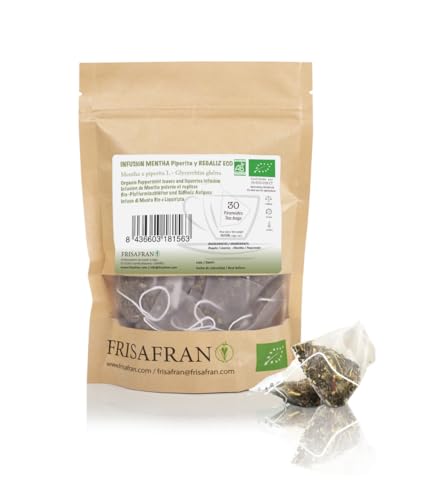 FRISAFRAN | Bio Lakritz und Minzaufguss 30 Einheiten | 60g | Biologisch | Verdauungs | Natürlicher Lakritztee | Minze-Süßholzwurzel | Lakritztee | Direkt vom Produzenten | Herkunft Spanien | tee FRISAFRAN | Bio Lakritz und Minzaufguss 30 Einheiten | 60g | Biologisch | Verdauungs | Natürlicher Lakritztee | Minze-Süßholzwurzel | Lakritztee | Direkt vom Produzenten | Herkunft Spanien | tee von FRISAFRAN