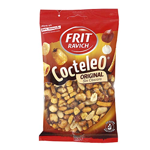 Frit Ravich Cocteleo sin Cascara 130 gr. | Mais-Mix und gewürzte Snackprodukte, Erdnüsse, Bohnen, Kichererbsen und Riesenmais mit Barbecue Geschmack von FRIT RAVICH