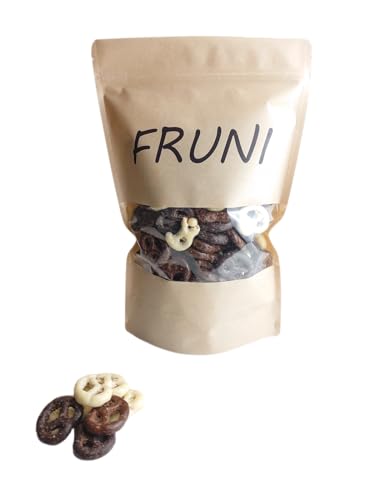 FRUNI Schoko Pretzel Mix | Pretzeln überzogen mit Vollmilch-, Zartbitter- und weißer Schokolade 1 KG von FRUNI