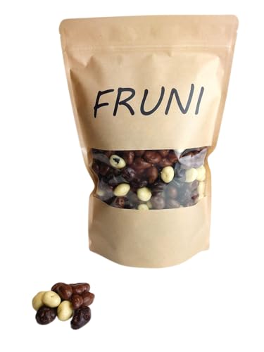 FRUNI Schoko Weinbeeren Mix | Rosinen umhüllt mit Vollmilch-, weißer und Zartbitterschokolade 1 KG von FRUNI