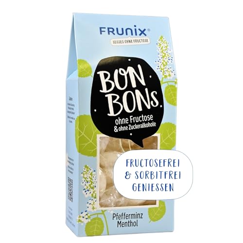 Frunix Bonbon ohne Fructose - verschiedene Sorten - fructosefrei und sorbitfrei, vegan, glutenfrei und ohne Zitronensäure (Pfefferminze-Menthol) von FRUNIX