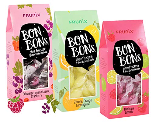 Frunix Bonbons ohne Fructose und Zuckeralkohole 3er Set Fruchtmischung von FRUNIX