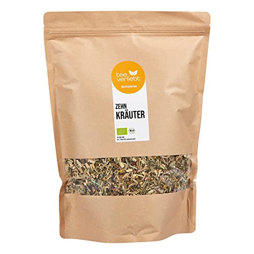 teeverliebt - Bio Kräutertee 10-Kräuter 1000 g I Lose Kräuterteemischung mit Zitronengras Pfefferminz Brennnesselblätter Orange Fenchel I aus kontrolliert biologischem Anbau I 1 kg von teeverliebt