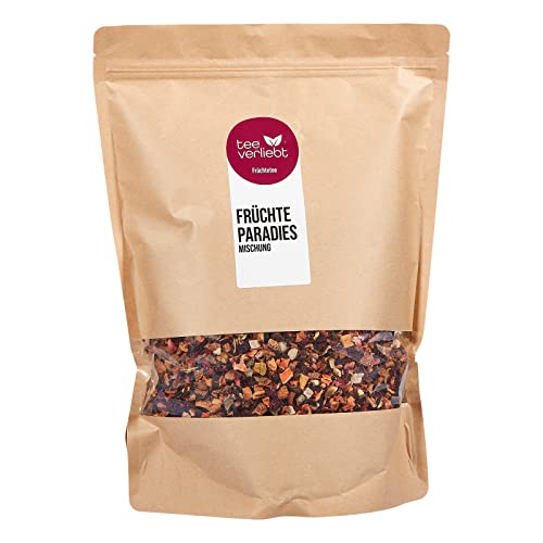 teeverliebt - Loser Früchtetee Früchteparadies 1000 g I Früchtetee lose I leckere Komposition der Tee-Mischung mit exotischer Ananas-Geschmacksnote I hochwertiger Tee lose 1 kg von teeverliebt