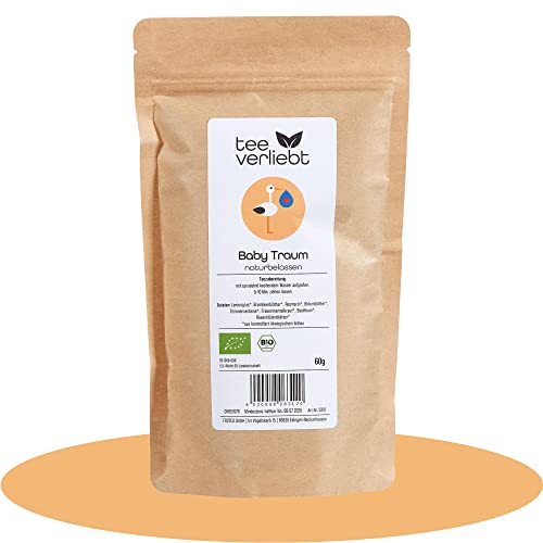 teeverliebt - Baby Traum | 100% naturbelassen | Klapperstorch | Bio Tee mit Frauenmantelkraut Brombeerblättern Rosmarin | 60g von teeverliebt