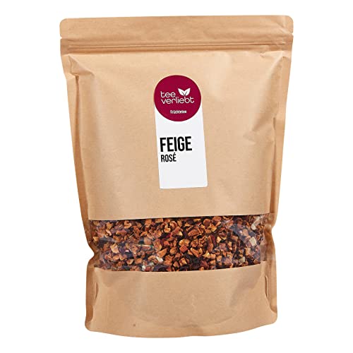 teeverliebt - Loser Früchtetee Feige Rose 1000 g I Früchtetee lose I fruchtig-exotische Tee-Mischung mit Feigenstückchen & Rosenblütenblättern I hochwertiger Tee lose 1 kg von teeverliebt