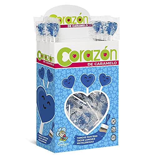 Herz Blau Lutscher - Bonbons mit Stiel - Zungen malen - CERDÁN - 100 Unidades Herz Blau Lutscher - Bonbons mit Stiel - Zungen malen - CERDÁN - 100 Unidades von Caramelos Cerdán