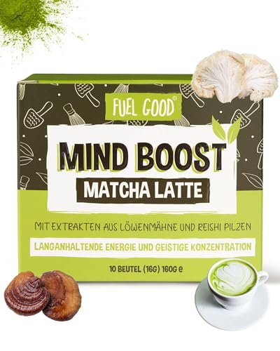 Pilz Matcha Latte 10 Beutel, Matcha-Pulver Ceremonial Grade | Lions Mane & Red Reishi in Matcha Latte Mischung für Fokus, Energie und Immunsystem Unterstützung | Adaptogen & Nootropic Matcha Tee Pilz Matcha Latte 10 Beutel, Matcha-Pulver Ceremonial Grade | Lions Mane & Red Reishi in Matcha Latte Mischung für Fokus, Energie und Immunsystem Unterstützung | Adaptogen & Nootropic Matcha Tee von FUEL GOOD