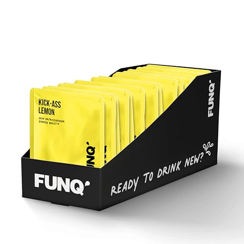 FUNQ' Energy Shots Kick-Ass Lemon 15er Pack, natürlicher Energy Drink Mix-Sirup mit Koffein, Vitaminen und Mineralien, wenig Zucker, ohne Taurin und zero Süßstoffe von FUNQ´
