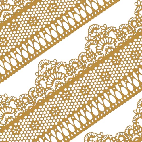 5tlg Große gebrauchsfertige Spitze Tortenband Spitzendekor essbar Krone Gänseblümchen gold 5tlg Große gebrauchsfertige Spitze Tortenband Spitzendekor essbar Krone Gänseblümchen gold von FUNSHOWCASE