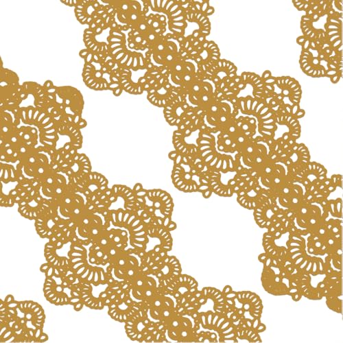Vorgefertigte, essbare Kuchenspitze, Jugendstil-Applikation, goldfarben, 35,6 cm, 5-teiliges Set Vorgefertigte, essbare Kuchenspitze, Jugendstil-Applikation, goldfarben, 35,6 cm, 5-teiliges Set von FUNSHOWCASE