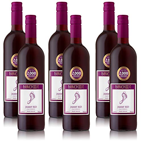6 Flaschen Barefoot Jammy Red Rotwein Kalifornien, süß (6 x 0,75 l) von FVLFILASDAS