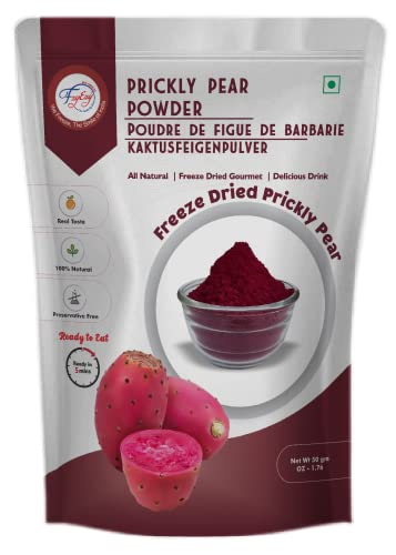 FZYEZY Natural Freeze Dried Prickly Pear Powder for Kids and Adults |Camping Vegan snacks dried Healthy Ready to Mix Smoothie Powder | Pantry groceries dehydrated fruit powder| 50 gm von FZYEZY