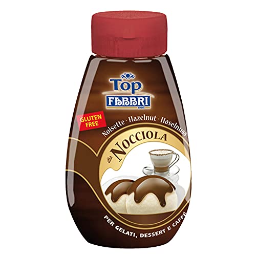 6x Fabbri Topping Nocciola Haselnuss sauce für Eis, Desserts und Kaffee 225g Gluten-frei gebrauchsfertige Sauce Dessertsaucen von Fabbri