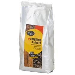 Fairtrade Kaffee: Espresso. Hochland-Arabica-Kaffee aus Nicaragua, Kolumbien und Bolivien. 500 g, ganze Bohne. von Fair Trade