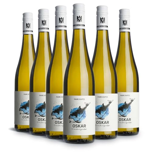 FairGrapes Grauburgunder »Oskar« | 90 Punkte Falstaff | VDP.Gutswein | 2022 Weißwein Trocken | Honigmelone & Nüsse | Geschenkidee (6 x 0.75 l) von FairGrapes