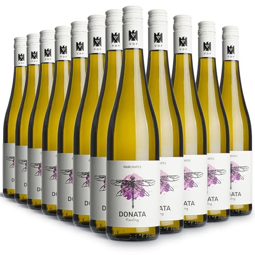FairGrapes Riesling »Donata« | 89+ Punkte Falstaff | VDP.Gutswein | 2022 Weißwein Feinherb | Zitrone, Pfirsich | Geschenkidee (12 x 0.75 l) von FairGrapes