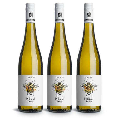 FairGrapes Riesling »Melli« | 89+ Punkte Falstaff | VDP.Gutswein | 2022 Weißwein Trocken | Limette & Grapefruit | Geschenkidee (3 x 0.75 l) von FairGrapes