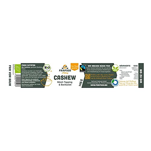Fairfood Cashew Topping, gehackt & geröstet, 145g (10) von Fairfood