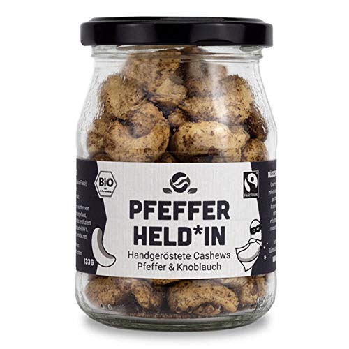 Pfeffer Held*in - Cashews geröstet Knoblauch & Pfeffer 133g Pfeffer Held*in - Cashews geröstet Knoblauch & Pfeffer 133g von fairfood Freiburg