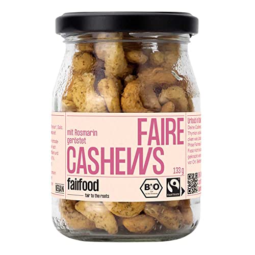 Wilde Rosmarie - Cashews geröstet Rosmarin & Thymian 133g von Fairfood