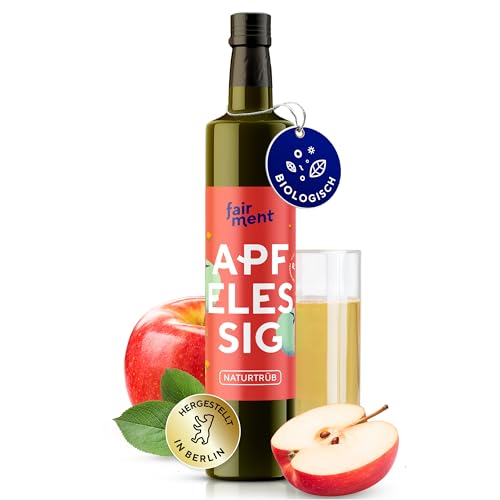 fairment Apfelessig - bio, naturtrüb, mit der Essig-Mutter, unpasteurisiert, lebendig und ungefiltert - Apple Cider Vinegar aus deutscher Produktion (500 ml (1er Pack)) von Fairment
