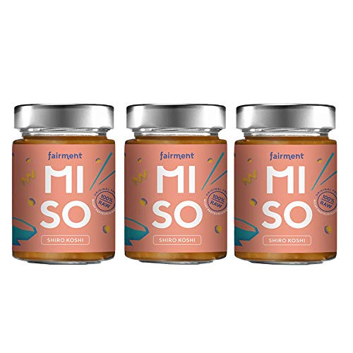 Fairment Bio Miso "Shiro Koshi" - unpasteurisierte Misopaste im Glas 200g, authentisch nach japanischem Rezept fermentiert - 3 Gläser von Fairment