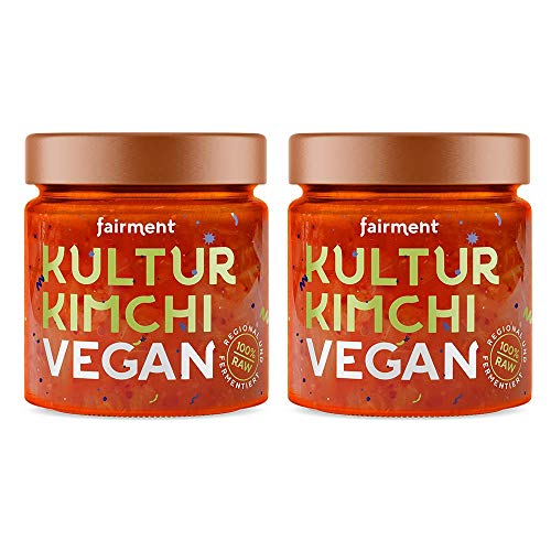 Fairment Kultur Kimchi vegan - lebendiges Bio-Kimchi im Glas mit Chinakohl nach koreanischem Rezept - natürlich fermentiert und nicht pasteurisiert von Fairment