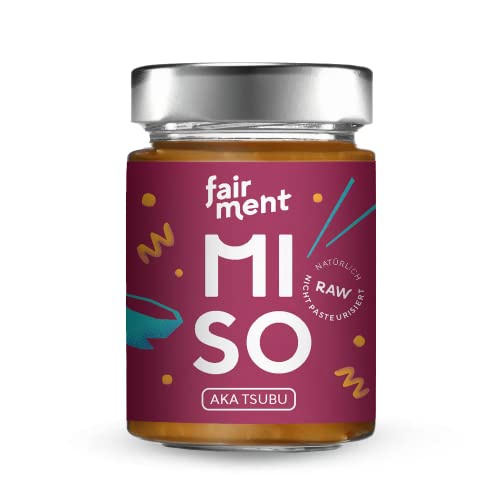 Fairment Premium Aka Tsubu Miso - Traditionell fermentiert - 100% bio - Vegan und glutenfrei - Ideal für Suppen - Glas 200g von Fairment