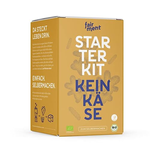 Fairment Starter Kit Keinkäse - vegane Käsealternativen selber machen Set, Käse aus Nüssen, Cashew Käse, Bio Käse zum selber machen, Veganer Cheese, DIY Käse von Fairment