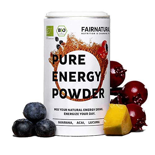 BIO Energy-Drink Pulver mit Guarana & Acai und vielen weiteren Superfoods [Bio Booster aus Deutschland] - Gesunde & vegane Alternative zu Energydrinks & Kaffee aus Superfoods (100g) von Fairnatural