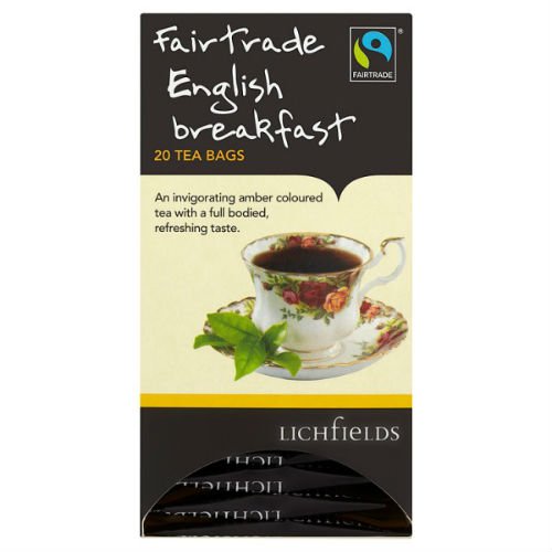 Lichfields Fairtrade English Breakfast 20 Tea Bags 40G x Case of 6 von Lichfields
