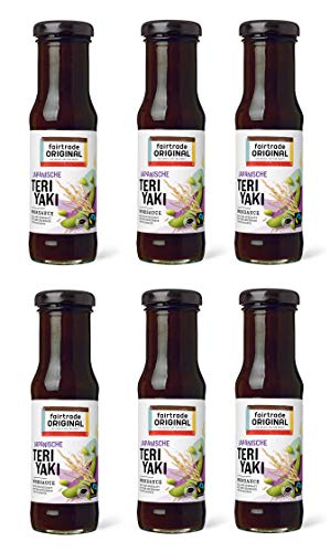 6 x 150 ml Teriyaki Soße Fairtrade Original | dunkle Sojasauce | Japanische Teriyaki Marinade | Woksauce | Teriyaki Soße dickflüssig | Gewürzsauce für asiatische Speisen | für Hähnchen, Fisch, Gemüse von fairtrade ORIGINAL