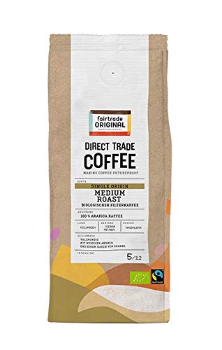 Bio Filterkaffee (250 g) | Direct Trade Coffee | von Fairtrade Original | Filterkaffee gemahlen | Bio und fair trade zertifiziertes Kaffeepulver | Medium Roast Kaffee aus Kolumbien | Arabica Kaffee von fairtrade ORIGINAL