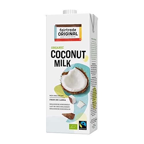 Bio Kokosmilch 1 Liter Tetrapack | von Fairtrade Original | aus Sri Lanka | ideal für asiatische Gerichte | für einen reichen, sahnigen Geschmack | 100% Bio | vegane Milch | Cocos Milk (1 Liter) von fairtrade ORIGINAL