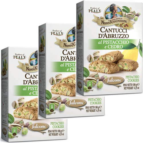 3x Falcone Cantuccini al Pistacchio e Cedro 'Cantuccini mit Pistazien und Zeder', 180 g von Falcone