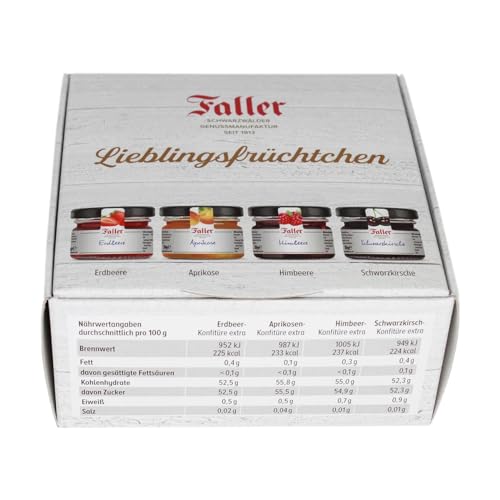 Fruchtaufstrich aus dem Schwarzwald Faller Geschenkset 'Lieblingsfrüchtchen' 4x 30g von Faller Konfitüren