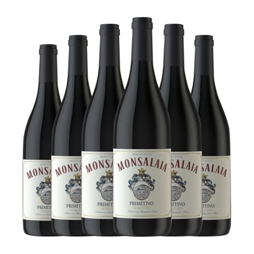 Famiglia Castellani Monsalaia Primitivo Halbtrocken Halbsüß Puglia 75 cl Rotwein (Karton mit 6 Flaschen von 75 cl) von Famiglia Castellani