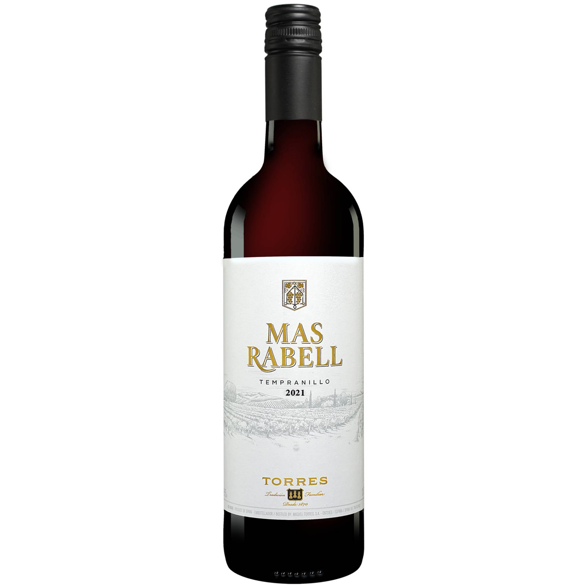 Torres »Mas Rabell« Tinto 2021  0.75L 13.5% Vol. Rotwein Trocken aus Spanien von Familia Torres