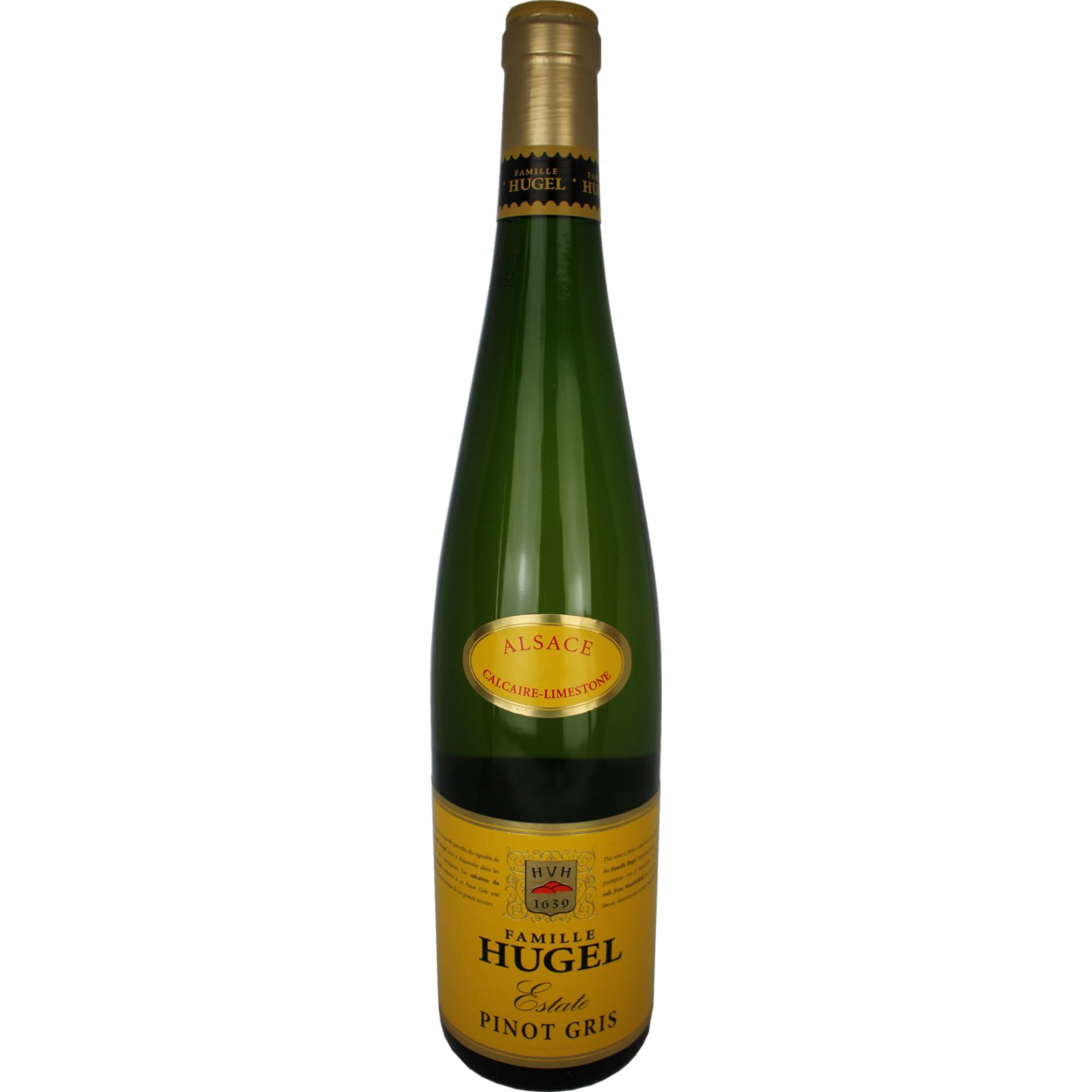 Famille Hugel Pinot Gris Estate, Alsace AOP, Elsass, 2019, Weißwein von Familien Hugel, 3, Rue de la première armée, 68340 Riquewihr, France