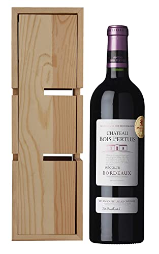 La Grande Vinothèque - Château Bois Pertuis Wein Geschenk - Holzkiste verwandelbar zu einem Weinregal, Rotwein aus Frankreich, 1 Flasche + Holzkiste (1 x 0.75 l) von La Grande Vinothèque