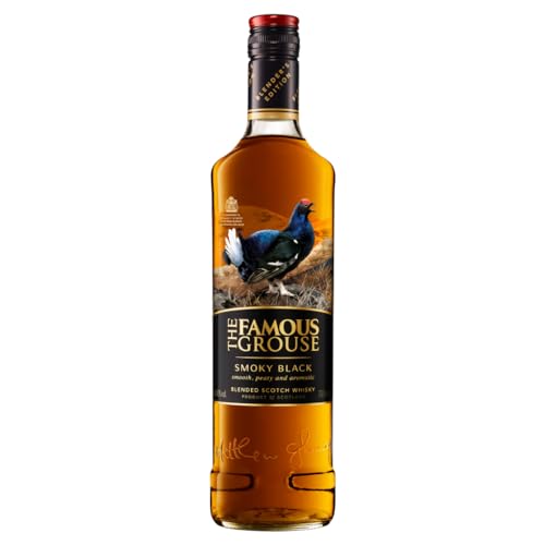 The Famous Grouse Smoky Black Blended Scotch Whisky, volle, leicht rauchige Aromen, 40% Vol, 1 x 0,7l von Famous Grouse