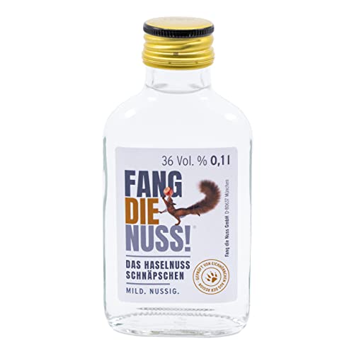 Fang die Nuss! | Haselnuss Schnaps | Mild. Nussig. | 36% Alkohol Vol. | 100ml Flachmann von Fang die Nuss