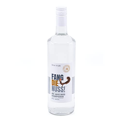 Fang die Nuss! | Haselnuss Schnaps 1,0l | Mild. Nussig. | 36% Alkohol Vol. | 1 Liter Gastro-Flasche von Fang die Nuss