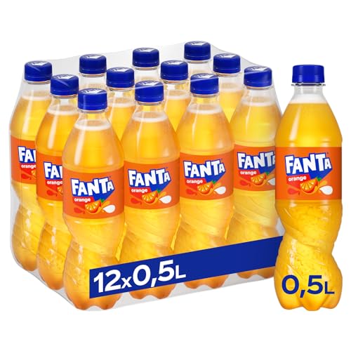 Fanta Orange - fruchtig-spritzige Limonade mit klassischem Orangen-Geschmack - erfrischender Softdrink in Einweg Flaschen (12 x 500 ml) von Fanta