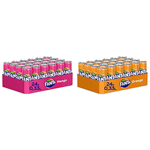Fanta Mango & Dragonfruit, 24er Pack, EINWEG (24 x 330 ml) & Orange EINWEG Dose, (24 x 330 ml) von Fanta