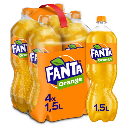 Fanta Orange - fruchtig-spritzige Limonade mit klassischem Orangen-Geschmack - erfrischender Softdrink in Einweg Flaschen 4 x 1500 ml Fanta Orange - fruchtig-spritzige Limonade mit klassischem Orangen-Geschmack - erfrischender Softdrink in Einweg Flaschen 4 x 1500 ml von Fanta